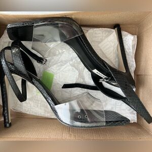 Steve Madden Black and Clear Heel